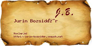 Jurin Bozsidár névjegykártya
